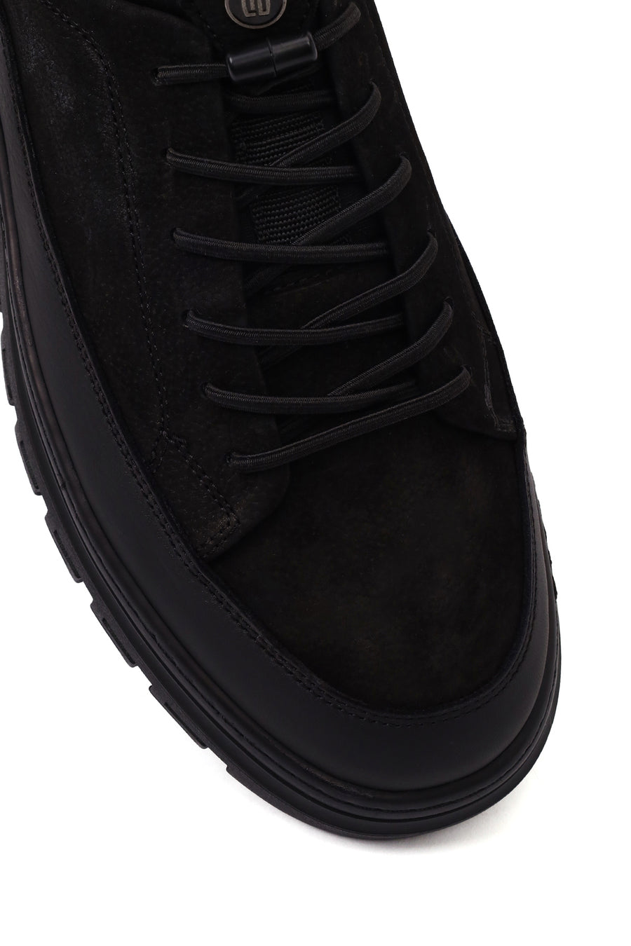 Erkek Siyah Bağcıklı Nubuk Deri Sneaker