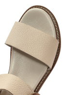 Women's Cream Buckled Leather Sandals | Derimod