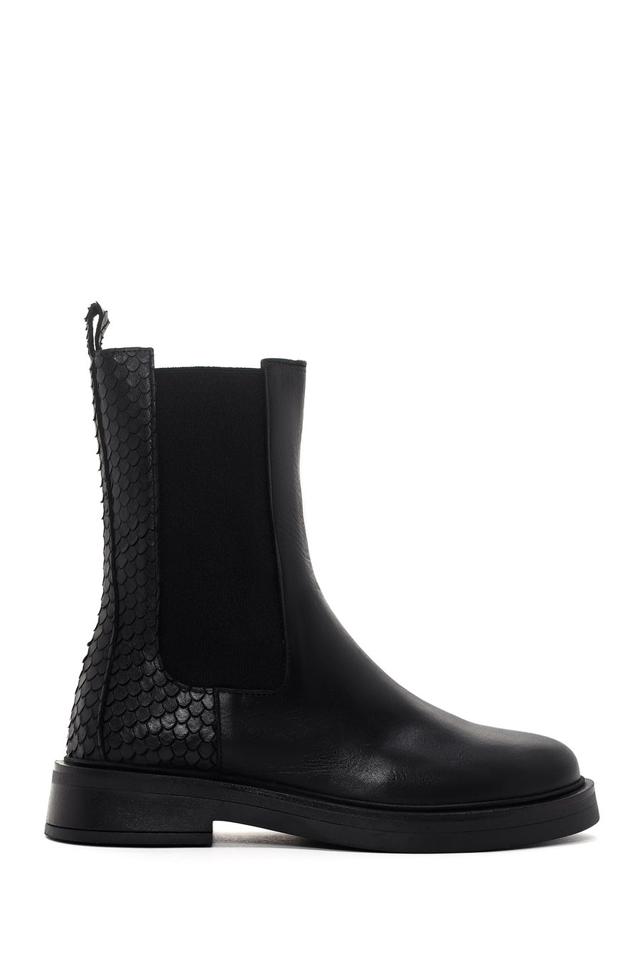 Women's Black Leather Chelsea Boots 24WFD200014 | Derimod