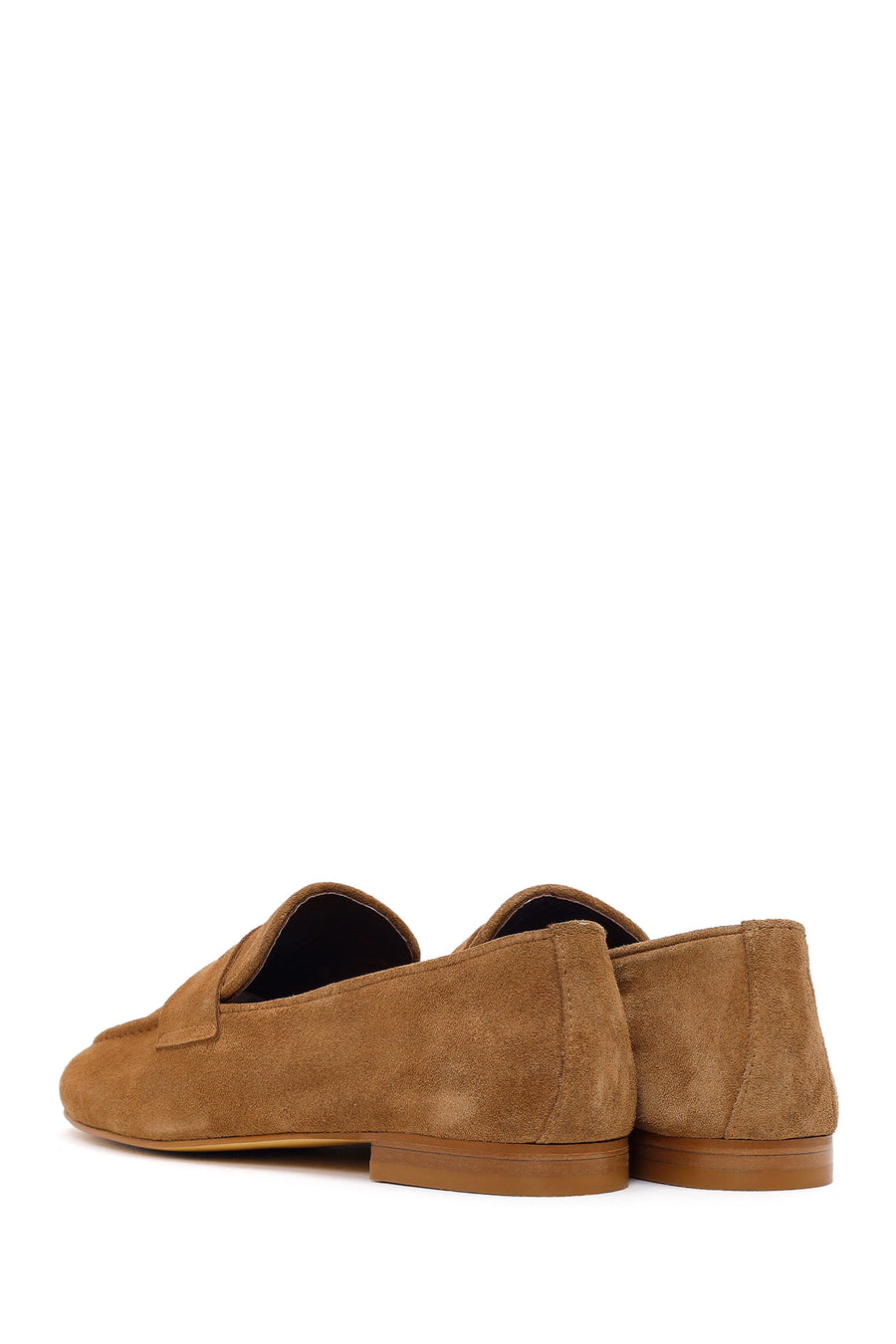 Kadın Taba Süet Deri Maskülen Loafer