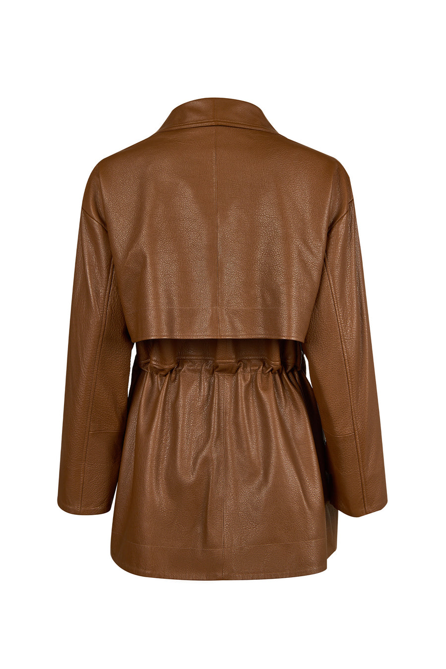 Sienna Woman Brown Oversize Leather Coat