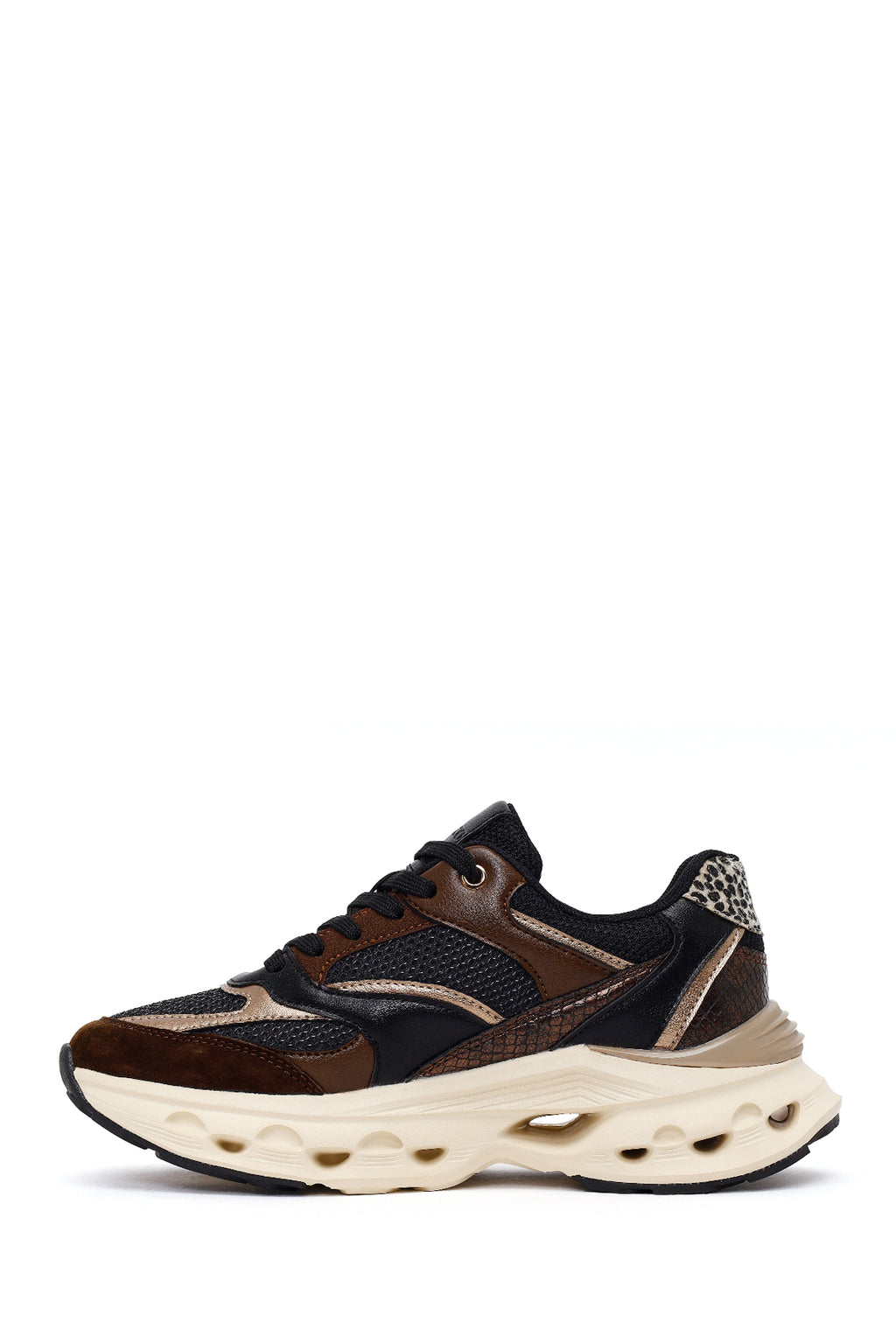 Kadın Kahverengi Bağcıklı Kalın Tabanlı Sneaker