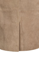 Luna Woman Beige Blazer Suede Jacket | Derimod