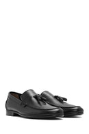 Erkek Siyah Püsküllü Deri Casual Loafer | Derimod