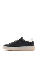 Alberto Guardiani Men's Black New Era Lace-Up Leather Sneakers | Derimod