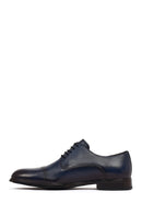 Men's Navy Blue Lace-Up Leather Classic Shoes | Derimod