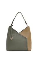 Woman Green Shoulder Bag with Short and Long Straps | Derimod