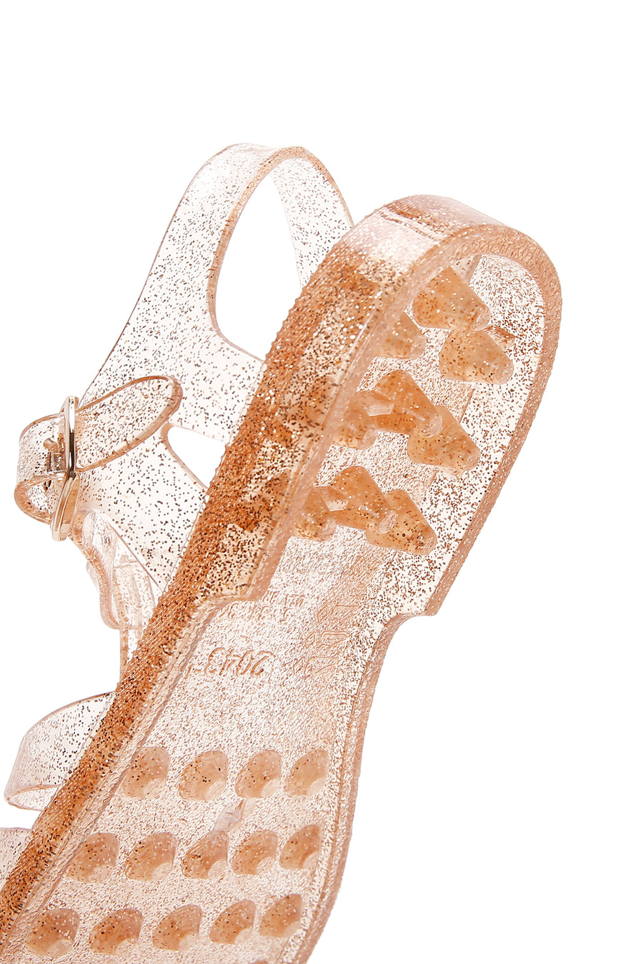 Women's Gold Ankle Strap Jelly Sandals