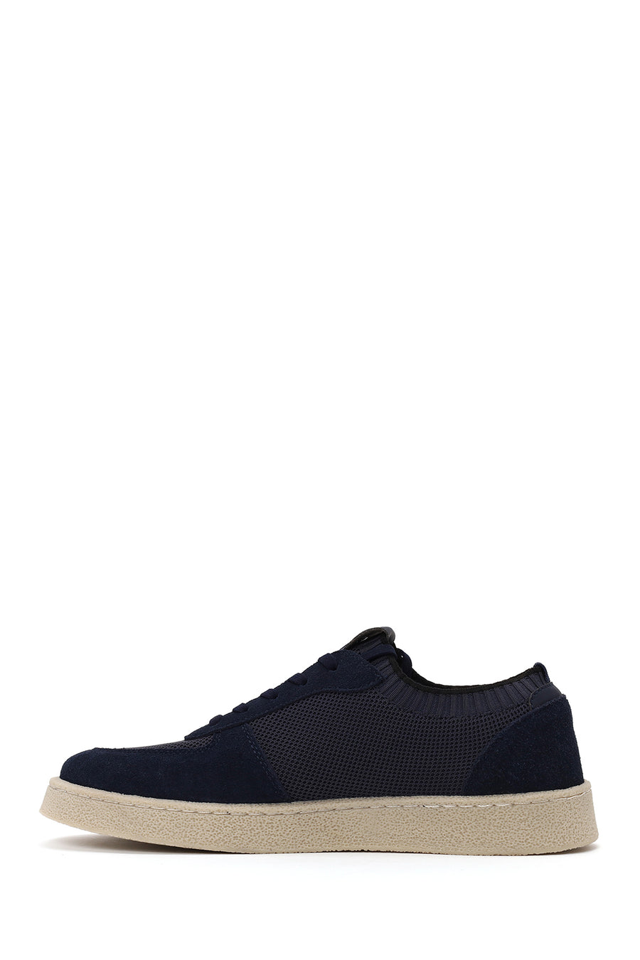 Male Navy Lace-up Suede Leather Sneaker