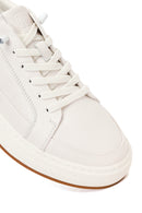 Erkek Beyaz Bağcıklı Deri Sneaker | Derimod