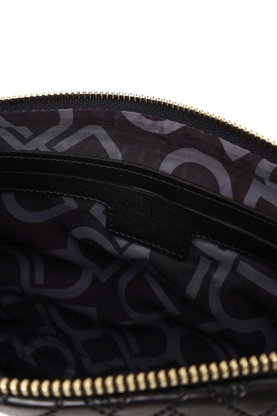 Woman Black Printed Clutch Bag with Long Chain Strap