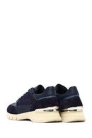 Women's Navy Blue Lace-Up Thick-Soled Leather Sneaker | Derimod