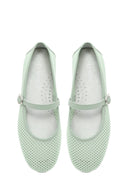Woman Mint Green Buckled Mesh Ballerine flats | Derimod
