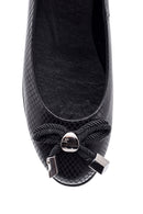 Women's Snake Detailed Leather Ballerinas | Derimod