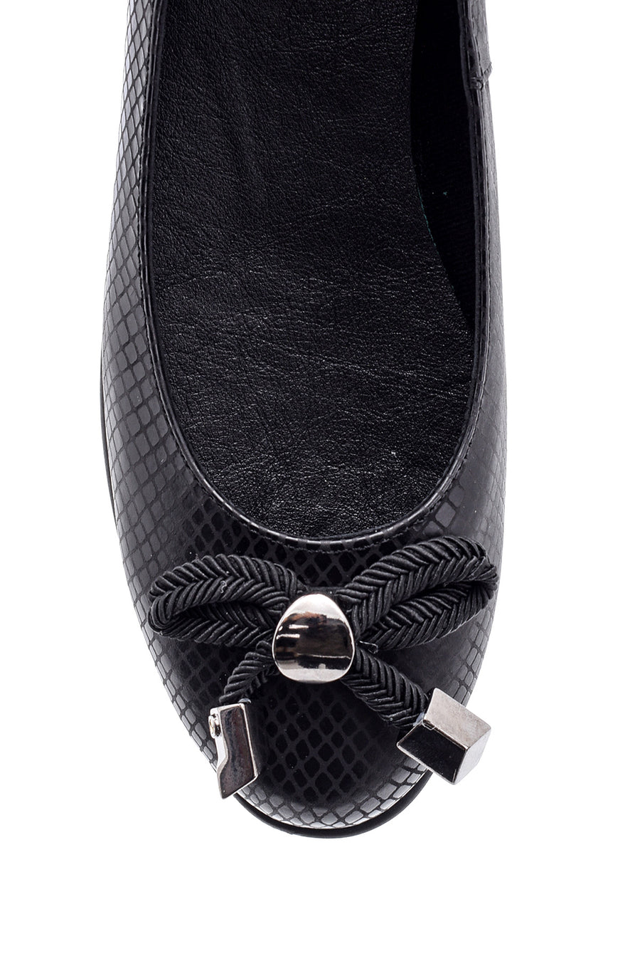 Women's Snake Detailed Leather Ballerinas