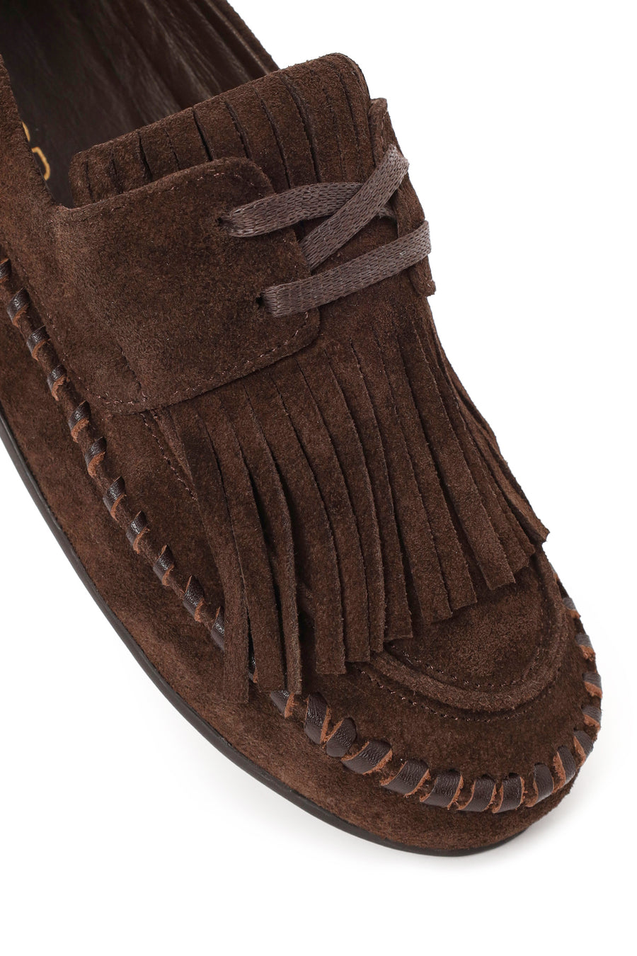 Woman Brown Tasselled Suede Loafer