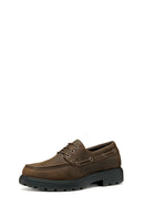Geox Men Brown U Spherica Ec7 B - Pull Up Lea Lace-Up Suede Leather Casual Shoe | Derimod