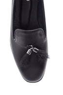 Kadın Tüy Detaylı Deri Loafer | Derimod