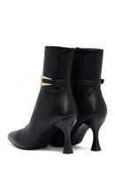 Woman Black Zippered Thin Heeled Boots | Derimod