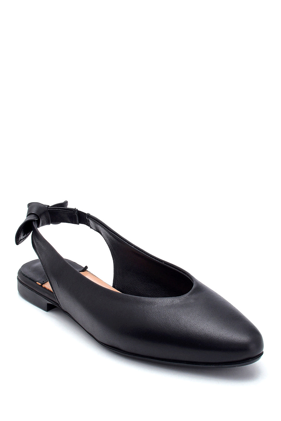 Women's Leather Bow Detailed Ballerinas