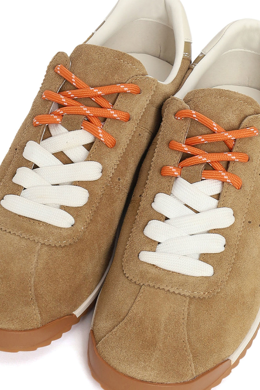 Kadın Bej Bağcıklı Süet Deri Sneaker