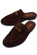 Woman Brown Suede Slipper | Derimod