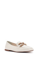 Kadın Beyaz Tokalı Maskülen Loafer | Derimod