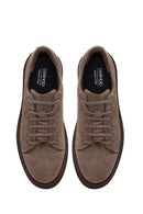 Erkek Vizon Bağcıklı Süet Deri Sneaker | Derimod