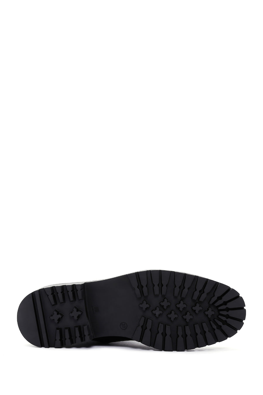 Women's Black Lace-Up Zipper Detailed Leather Combat Boots