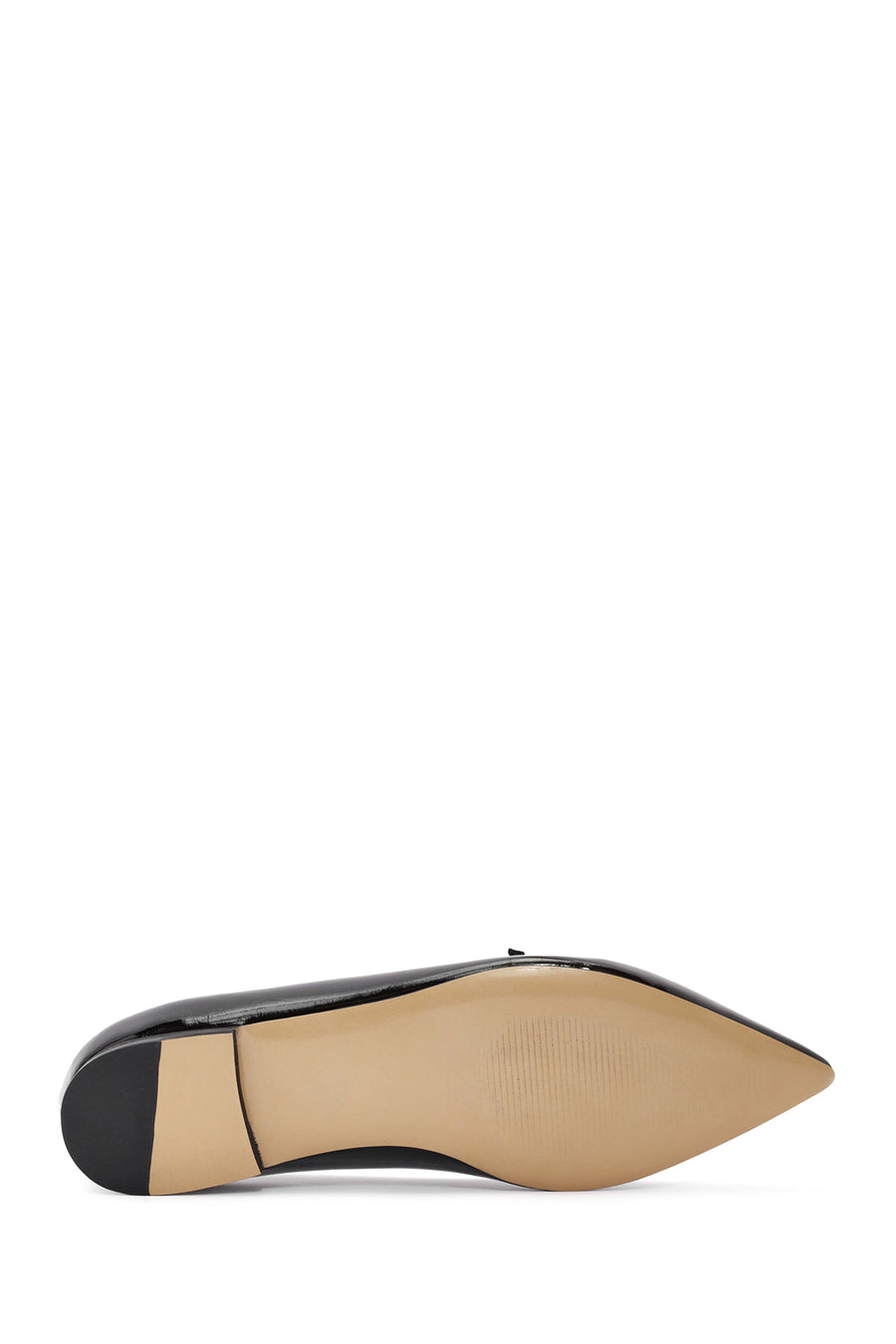 Women's Black Accessory Detailed Patent Leather Ballerinas