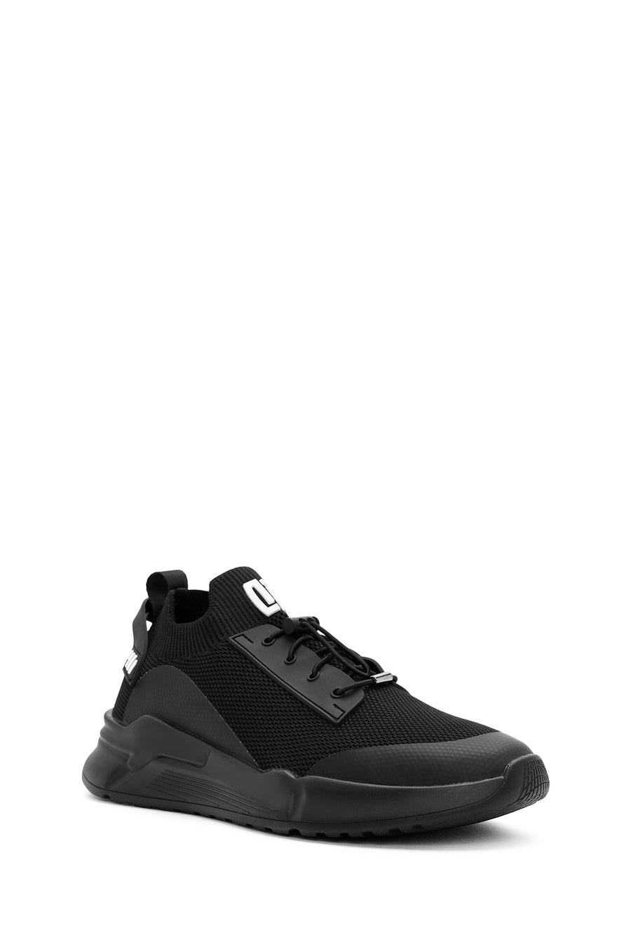 Erkek Siyah Bağcıklı Kumaş Sneaker