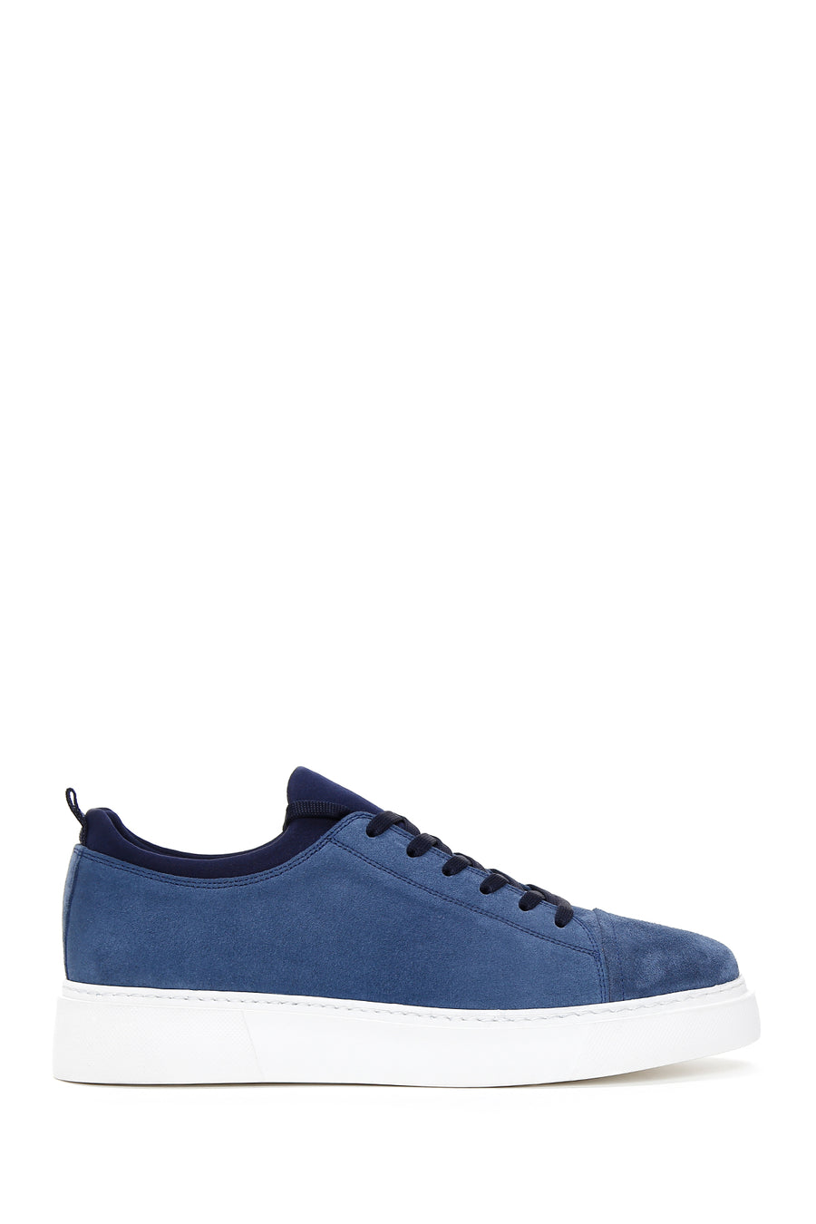 Erkek Mavi Süet Deri Kalın Tabanlı Sneaker 23SFD628110 | Derimod