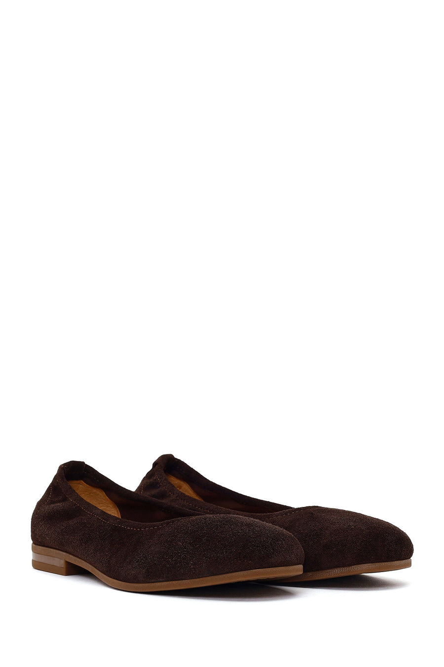 Woman Brown Suede Leather Ballet Flat