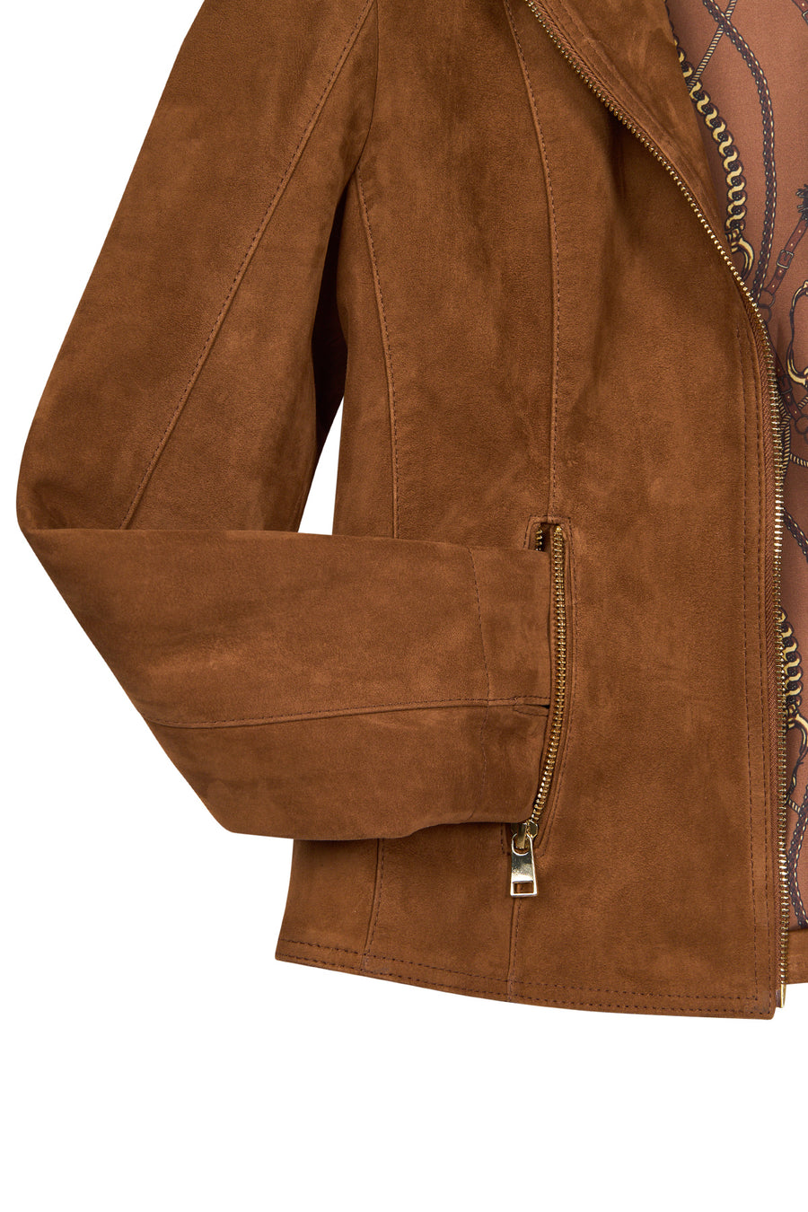 Lara Woman Camel Short Suede Leather Jacket