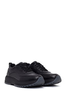 Male Black Lace-Up Thick-Soled Leather Casual Sneaker | Derimod