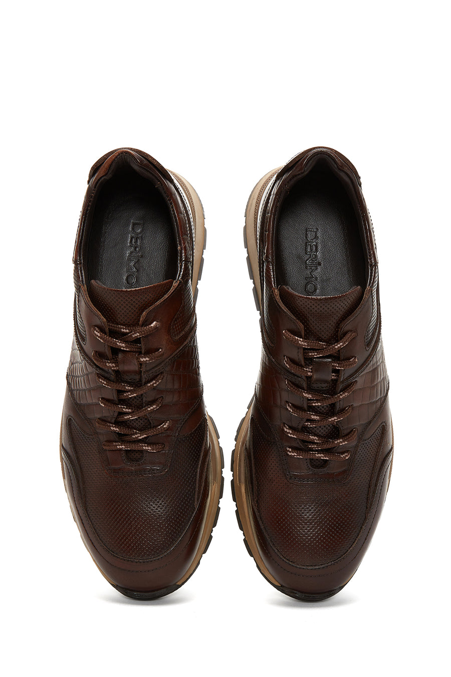 Men's Brown Lace-Up Leather Casual Sneaker