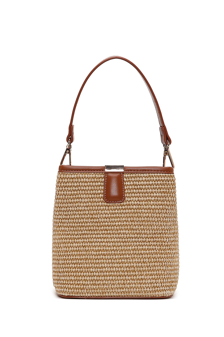 Women's Beige Long Strap Straw Crossbody Bag