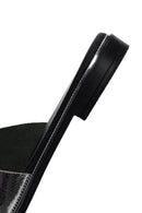 Women's Silver Metallic Leather Slippers | Derimod