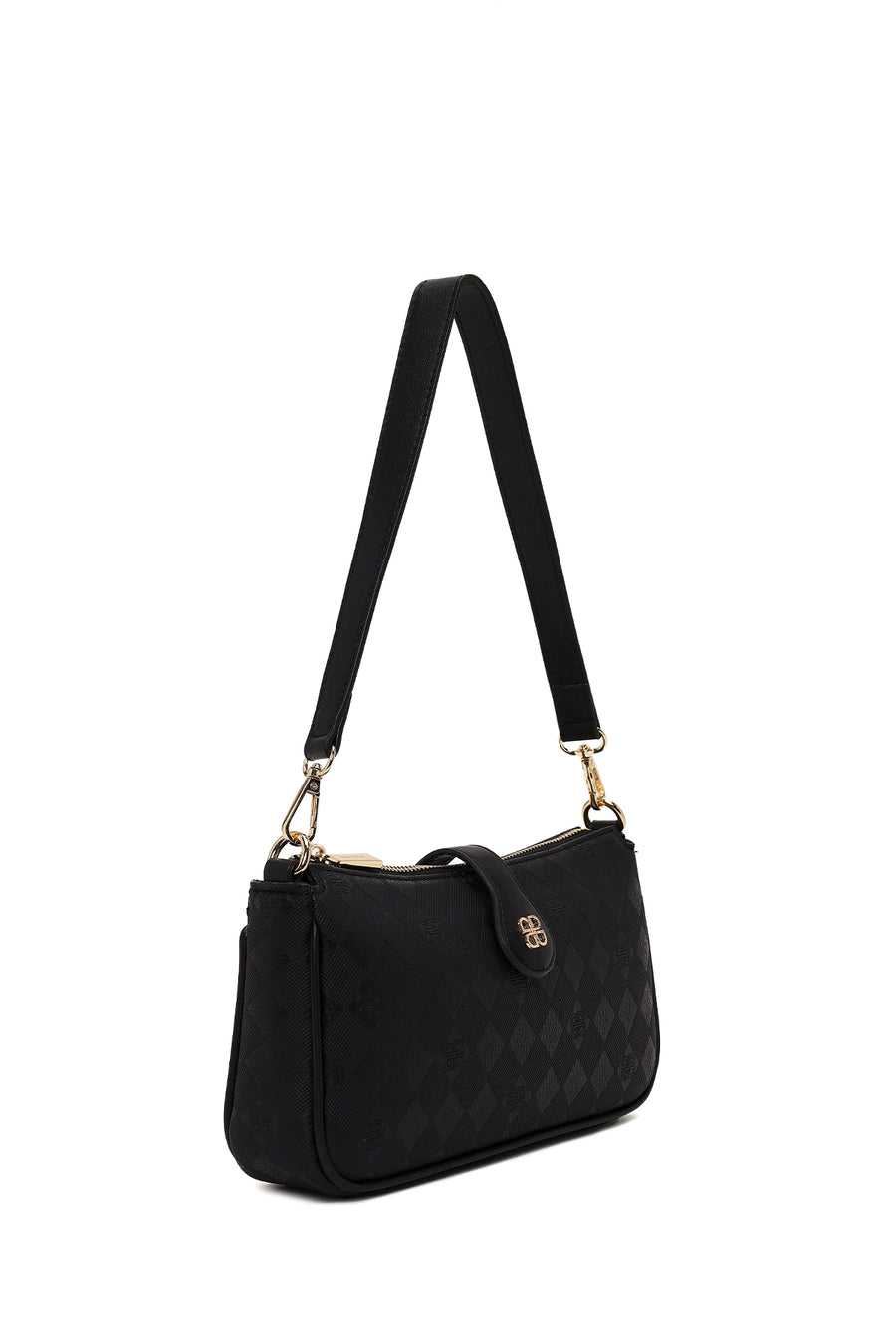 Woman Black Printed Mini Shoulder Bag