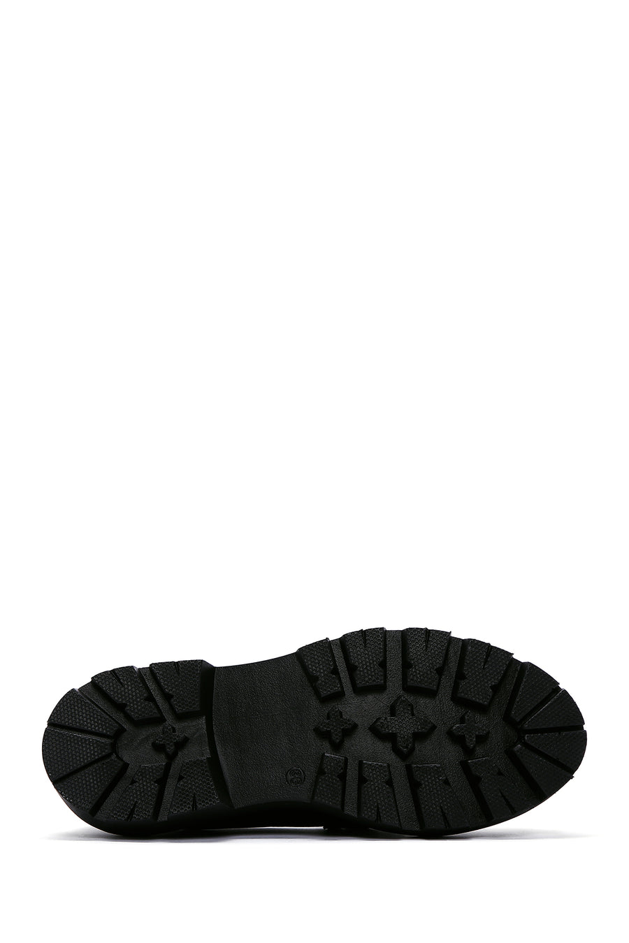 Kadın Siyah Tokalı Kalın Tabanlı Maskülen Loafer