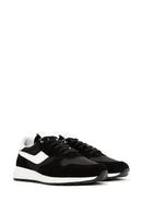 Erkek Siyah Bağcıklı Deri Sneaker | Derimod
