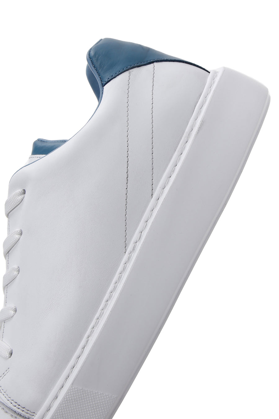 Erkek Beyaz Deri Kalın Tabanlı Sneaker