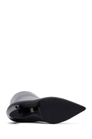 Kadın Siyah Kalın Topuklu Deri Çizme | Derimod