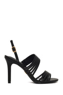 Woman Black Ankle-Buckle Slim High-Heel Sandals | Derimod