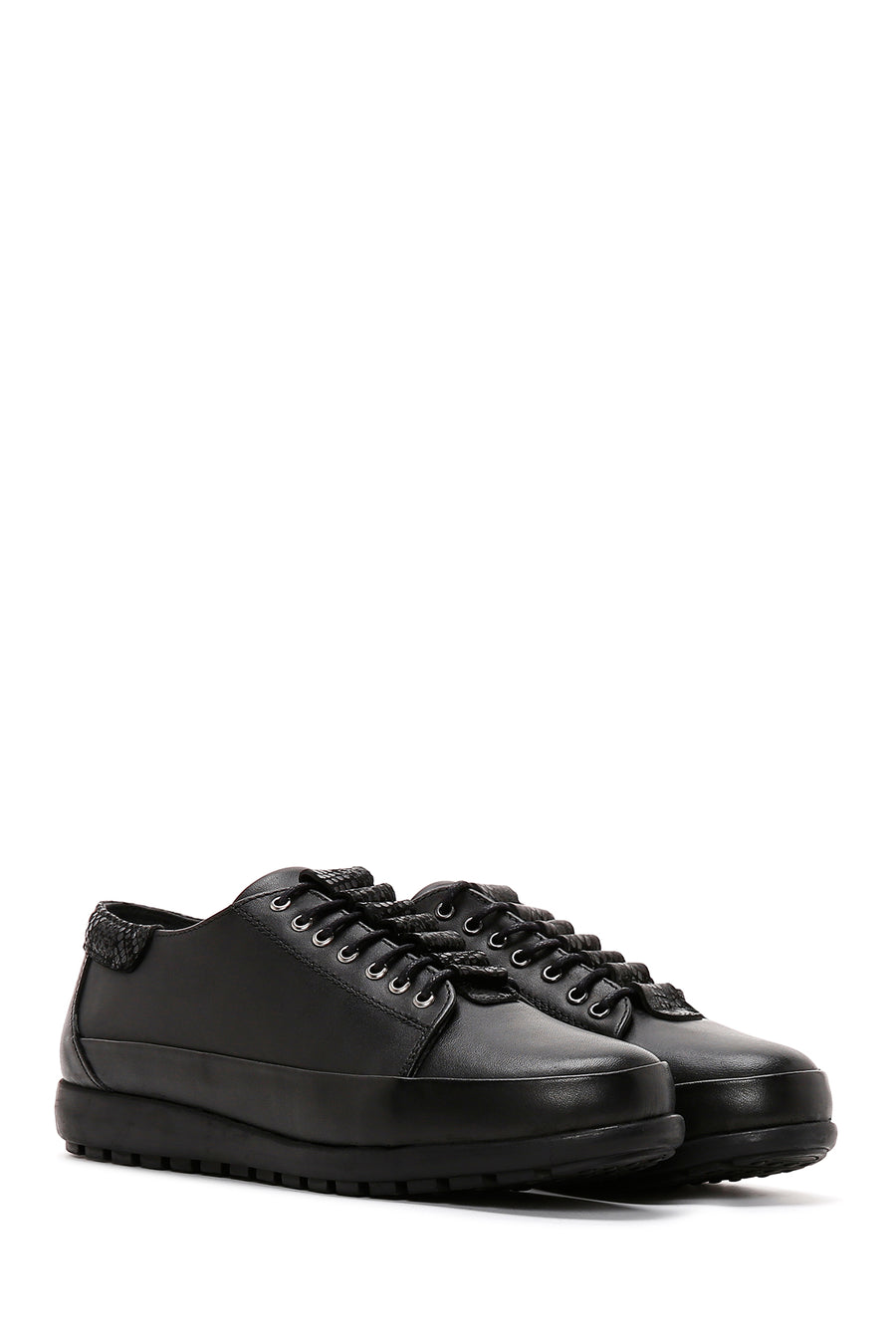 Women's Black Leather Comfort Casual Shoes
