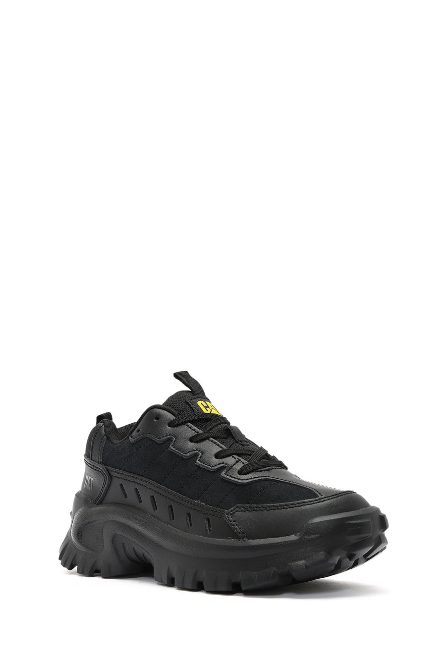 Caterpillar Erkek Siyah Intruder Essential Bağcıklı Kalın Tabanlı Deri Sneaker
