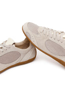 Kadın Bej Bağcıklı Süet Deri Sneaker | Derimod