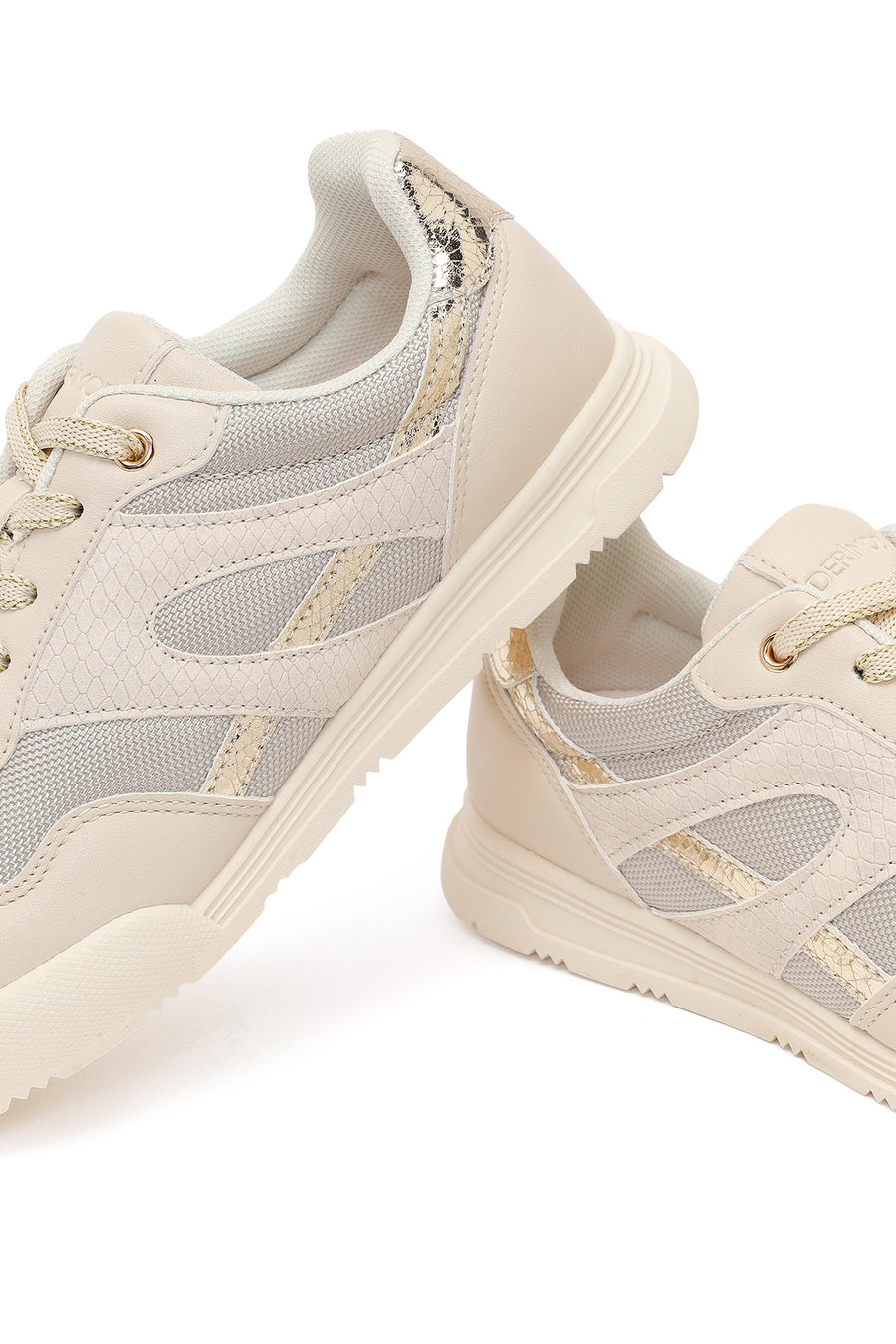 Kadın Bej Bağcıklı Sneaker