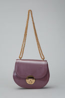 Lilac Women's Leather Shoulder Bag with Chain Handle | Derimod
