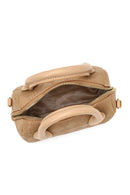 Women's Brown Long Strap Printed Mini Crossbody Bag | Derimod